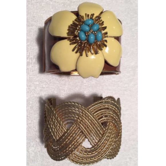 J. Crew Jewelry - ‼️SOLD‼️JCrew Bracelets, Gold, Braid, Flower